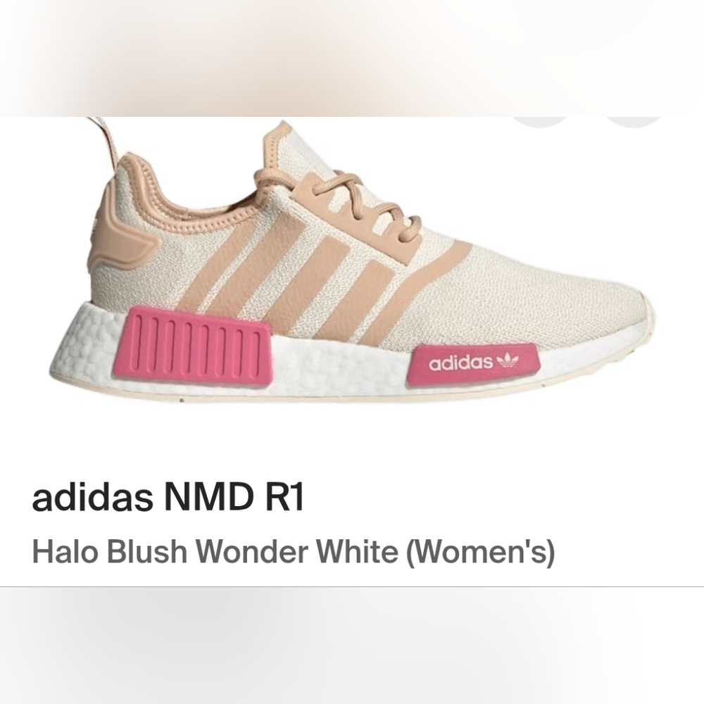 Adidas NMD R1 Halo Blush Wonder White Sneakers Size 7.5 Womans - Picture 9 of 9